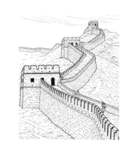 A coloring page of wonders of the world